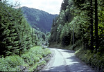 Vesetgjelet, juli 1979 - Vegen opp Vesetgjelet sett ovenfra og nedover.