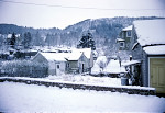 Lonevåg 1979 - Her låg Handelslajet, Lonevåg Handelslag, til høgre er lageret. Bak er smiå til Donken og huset til Jarle Låstad (Jarl